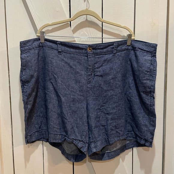 Old Navy blue every day short mid rise linen blend 22 - Picture 1 of 4